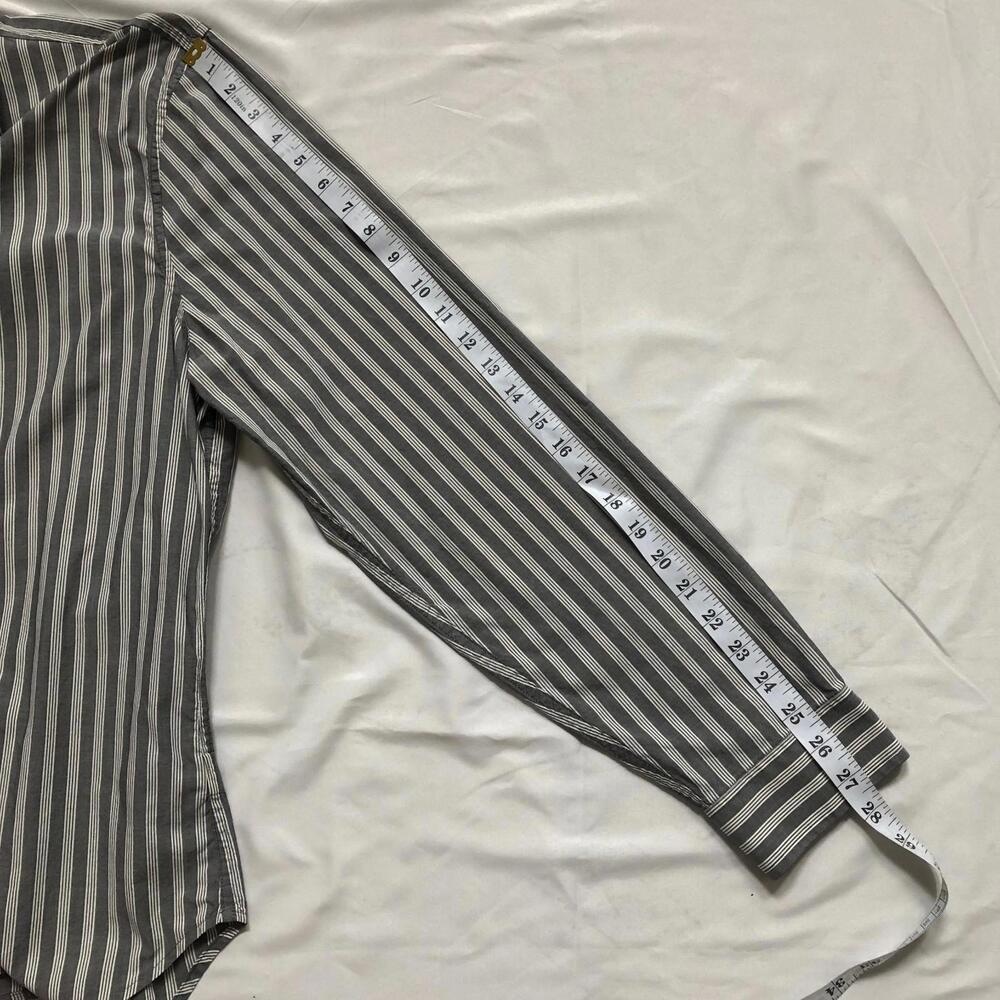 7 Seven For All Mankind Shirt Mens XXL Button Down Cotton Gray Stripe - Picture 6 of 8